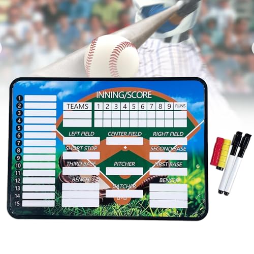 Baseball-Klemmbrett für Trainer, 60 x 40 cm großes magnetisches Baseball-Aufstellungsbrett, doppelseitiges Design mit 2 wasserbasierten Stiften für Unterricht/Wettkampf,WithoutStand Baseball-Klemmbrett für Trainer, 60 x 40 cm großes magnetisches Baseball-Aufstellungsbrett, doppelseitiges Design mit 2 wasserbasierten Stiften für Unterricht/Wettkampf,WithoutStand von MTTXY