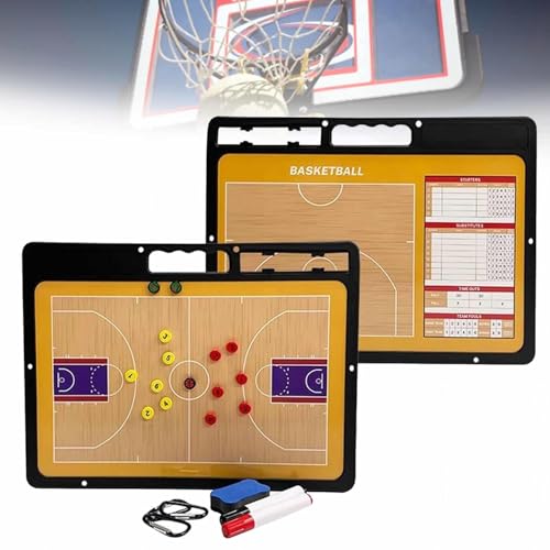 Basketball-Taktiktafel – Magnetische Basketball-Trainertafel mit Marker – für Training und Spielanalyse, Taktik-Equipment für Trainer von MTTXY