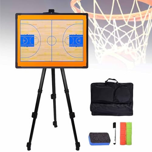 Basketball-Trainingstafel, 61,5 x 46 cm, magnetisches Taktik-Klemmbrett mit Stativ und Spezialstift, doppelseitiges, trocken abwischbares Whiteboard, höhenverstellbar für Trainingszwecke Basketball-Trainingstafel, 61,5 x 46 cm, magnetisches Taktik-Klemmbrett mit Stativ und Spezialstift, doppelseitiges, trocken abwischbares Whiteboard, höhenverstellbar für Trainingszwecke von MTTXY