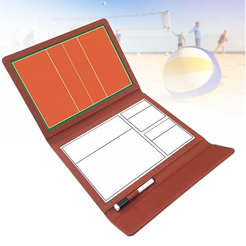Faltbares Leder-Zwischenbrett mit magnetischem Taktikmarker für Volleyball und Fußball mit Markierungsstift, Coaching-Strategie-Leittafel-Set für Unterricht/Wettkampf Faltbares Leder-Zwischenbrett mit magnetischem Taktikmarker für Volleyball und Fußball mit Markierungsstift, Coaching-Strategie-Leittafel-Set für Unterricht/Wettkampf von MTTXY