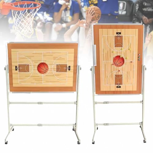 Großes magnetisches Basketball-Coaching-Board mit Halterungen und Rollen, 100 cm breites, doppelseitiges, trocken abwischbares Klemmbrett, mobiles Whiteboard für Schule und Verein Großes magnetisches Basketball-Coaching-Board mit Halterungen und Rollen, 100 cm breites, doppelseitiges, trocken abwischbares Klemmbrett, mobiles Whiteboard für Schule und Verein von MTTXY