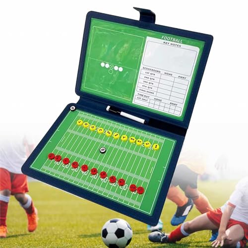 Magnetische Fußball-Coaching-Tafel, 25 x 32 cm, doppelseitiges, trocken abwischbares Rugby-Klemmbrett mit 2 löschbaren Stiften, Trainingsgeräte-Zubehör für Spielunterricht Magnetische Fußball-Coaching-Tafel, 25 x 32 cm, doppelseitiges, trocken abwischbares Rugby-Klemmbrett mit 2 löschbaren Stiften, Trainingsgeräte-Zubehör für Spielunterricht von MTTXY