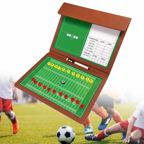 Magnetische Fußball-Coaching-Tafel, 25 x 32 cm, doppelseitiges, trocken abwischbares Rugby-Klemmbrett mit 2 löschbaren Stiften, Trainingsgeräte-Zubehör für Spielunterricht Magnetische Fußball-Coaching-Tafel, 25 x 32 cm, doppelseitiges, trocken abwischbares Rugby-Klemmbrett mit 2 löschbaren Stiften, Trainingsgeräte-Zubehör für Spielunterricht von MTTXY