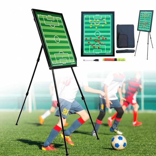 Magnetische Fußball-Coaching-Tafel, Fußball-Klemmbrett für Trainer mit Stativ und Aufbewahrungstasche, leicht zu tragen für Unterricht und Wettkampf Magnetische Fußball-Coaching-Tafel, Fußball-Klemmbrett für Trainer mit Stativ und Aufbewahrungstasche, leicht zu tragen für Unterricht und Wettkampf von MTTXY