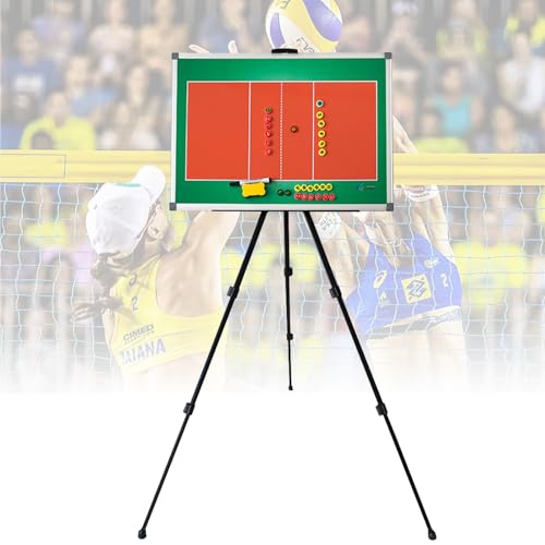 Magnetische Volleyball-Coaching-Tafel, große Volleyball-Taktiktafel mit Ständer, tragbares, trocken abwischbares Klemmbrett-Set, 70 x 50 cm für Unterricht/Wettkampf Magnetische Volleyball-Coaching-Tafel, große Volleyball-Taktiktafel mit Ständer, tragbares, trocken abwischbares Klemmbrett-Set, 70 x 50 cm für Unterricht/Wettkampf von MTTXY
