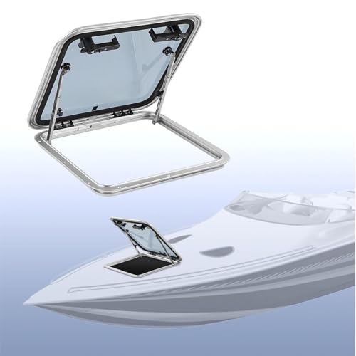 Quadratische Decksluke/Marineluken-Bullauge – 3 Mm Dicke Aluminiumluke mit Gehärtetem Glas 550 X 550 Mm für Boot/Yacht/Wohnmobil Quadratische Decksluke/Marineluken-Bullauge – 3 Mm Dicke Aluminiumluke mit Gehärtetem Glas 550 X 550 Mm für Boot/Yacht/Wohnmobil von MTTXY