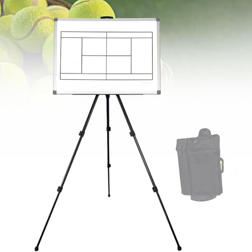 Tennis-Klemmbrett mit einziehbarem Ständer – trocken abwischbar, doppelseitig für Trainer, magnetisches Tennis-Taktikbrett, höhenverstellbar für Trainingseinheiten Tennis-Klemmbrett mit einziehbarem Ständer – trocken abwischbar, doppelseitig für Trainer, magnetisches Tennis-Taktikbrett, höhenverstellbar für Trainingseinheiten von MTTXY