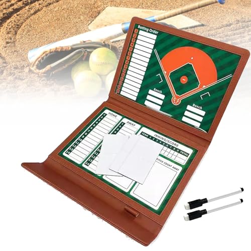 Trocken abwischbare Aufstellungstafel für Baseball, doppelseitige magnetische Baseball-Coaching-Tafel mit 2 Markern, Zubehör für Softball- und Baseball-Punktezählung, faltbares Klemmbrett Trocken abwischbare Aufstellungstafel für Baseball, doppelseitige magnetische Baseball-Coaching-Tafel mit 2 Markern, Zubehör für Softball- und Baseball-Punktezählung, faltbares Klemmbrett von MTTXY