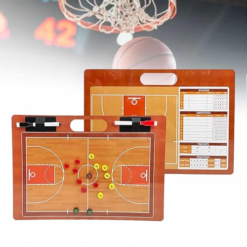 Trocken abwischbare Basketball-Klemmtafel für Trainer, magnetische taktische Basketball-Coaching-Tafel, doppelseitig, Voll- und Halbfeld, trocken abwischbar, mit Marker für Schulvereine Trocken abwischbare Basketball-Klemmtafel für Trainer, magnetische taktische Basketball-Coaching-Tafel, doppelseitig, Voll- und Halbfeld, trocken abwischbar, mit Marker für Schulvereine von MTTXY