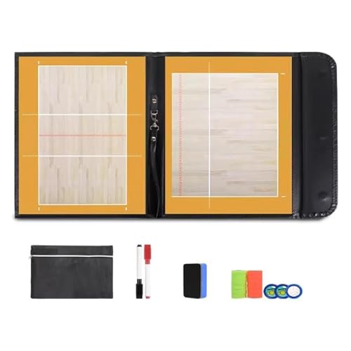 Volleyball-Trainertafel, magnetische Taktiktafel aus Leder mit magnetischen Teilen und trocken abwischbarem Marker – faltbares Strategie-Coaching-Klemmbrett für Trainingsunterricht Volleyball-Trainertafel, magnetische Taktiktafel aus Leder mit magnetischen Teilen und trocken abwischbarem Marker – faltbares Strategie-Coaching-Klemmbrett für Trainingsunterricht von MTTXY