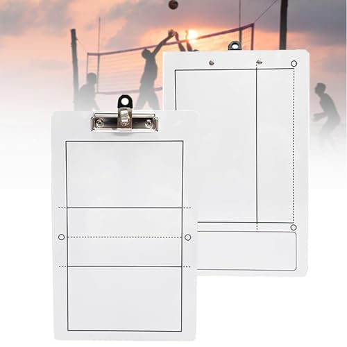 Volleyball-Whiteboard für Trainer, 14 x 9 Zoll, doppelseitiges Whiteboard-Klemmbrett für Sportcoaching, Zubehör für Volleyballcoaching Volleyball-Whiteboard für Trainer, 14 x 9 Zoll, doppelseitiges Whiteboard-Klemmbrett für Sportcoaching, Zubehör für Volleyballcoaching von MTTXY