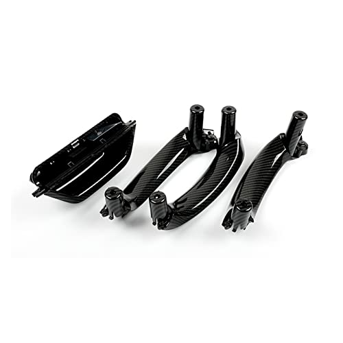 MTVTFECEWG 4 Stück Kohlefaser Auto Links Rechts Innentürgriff LHD Innentürverkleidung Griff Pull Trim Cover Für X3 X4 F25 F26 2010-2017(Black 4Pcs) von MTVTFECEWG