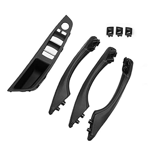 MTVTFECEWG Für 5er F10 F11 F18 520i 525i 528i 530i 2010-2017 LHD Leder Armlehne Innentürgriff Montage Panel Pull Trim(Black) von MTVTFECEWG