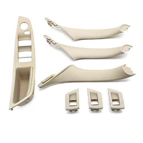 MTVTFECEWG Für 5er F10 F18 523 525 528 2010-2017 9 Farben Linkslenker LHD Beige Schwarz Kohlefaser Autoinnentürgriff 7-teiliges Set(B Oyster) von MTVTFECEWG