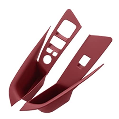MTVTFECEWG Für 5er G30 G38 525 530 2019-2022 Türinnengriff Linke Frontplatte Fahrersitzknopf Schalterrahmen Aufbewahrungsbox(Red,2PCS) von MTVTFECEWG