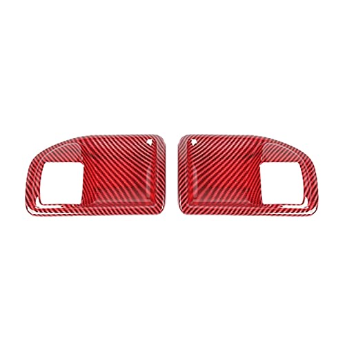 MTVTFECEWG Für Jeep Wrangler JK 2-Türer 2011-2017 Autoinnentürgriff Schale Dekorationsabdeckung Aufkleber Innenausstattung(Red carbon fiber) von MTVTFECEWG
