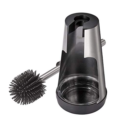 MU Edelstahl Wc-Bürstenhalter, Badezimmer Klobürste Und Halter Set, Silikon Toilettenbürste, Freistehende, Halb Geschlossene Ausführung,11,5 × 35Cm von MU