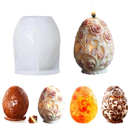 MUAECH 3D Rose Egg Silicone Moulds for Epoxy Resin, Easter Roses Eggs Candle Soap Mould for Candle Soap Making, Flower Easter Egg Mould for Cake Decoration, Chocolate, Soy Wax Candles, Easter Gifts MUAECH 3D Rose Egg Silicone Moulds for Epoxy Resin, Easter Roses Eggs Candle Soap Mould for Candle Soap Making, Flower Easter Egg Mould for Cake Decoration, Chocolate, Soy Wax Candles, Easter Gifts von MUAECH