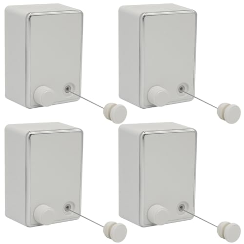 MUALROUS 4 Sätze Einziehbare Wäscheleine - Ausziehbar, Einstellbare Dichtheit, An Der Wand Befestigt, Hochleistung Für Den Innenbereich, Bis Zu 4,2 m Lang (Weiß) von MUALROUS