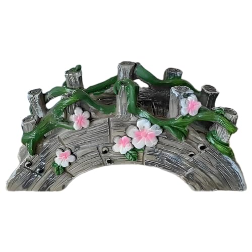 MUAMAX Feengartenbrücke Minibrücke für Feengarten Blumenbrücke Harz gewölbt künstliche kleine Brücke Mikrolandschaftsbrücke für Puppenhaus Ornamente Feengarten Zubehör von MUAMAX