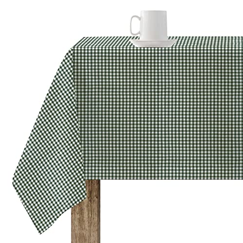 BELUM Tischdecke, harzbeschichtet, schmutzabweisend, 50-02, kariert, Vichy-Größe, 300 x 155 cm, fleckenabweisende Tischdecke aus 100% Bio-Baumwolle, Grün von BL BELUM