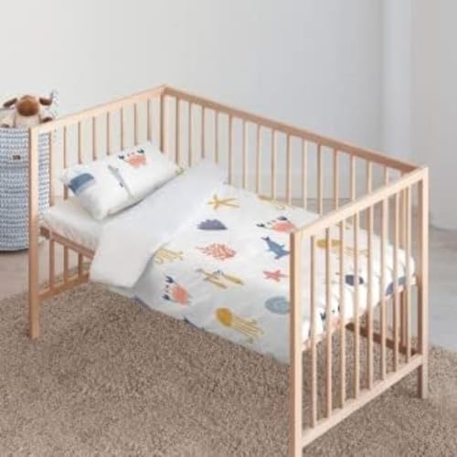 Belum | Bettbezug für Wiege + Kissen | Bettbezug für Wiege aus Bio-Baumwolle | Bettbezug für Kinderbett | Schlafzimmer | Bettbezug (Kinderbett 60 cm (100 x 120)) von BL BELUM