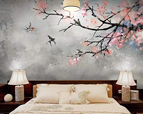 Fototapete 3D Effekt Tapete Handgemalte Blumen Und Vogelölgemälde Kirschblüten Tapeten Vliestapete Wandbilder Wohnzimmer Schlafzimmer Fototapete 3D Effekt Tapete Handgemalte Blumen Und Vogelölgemälde Kirschblüten Tapeten Vliestapete Wandbilder Wohnzimmer Schlafzimmer von MUBOO WALLPAPER