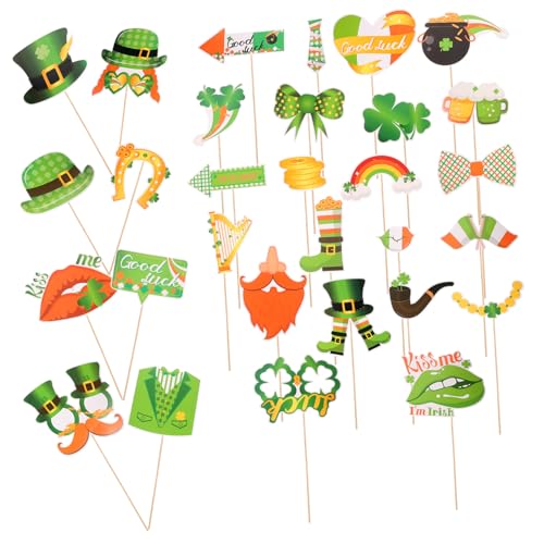 MUCKLILY 1Satz Patrick's Day Fotorequisiten Lustige Photo Booth Requisiten für Irische Partys Dekorationen für Patrick's Day DIY Foto Accessoires für Feste und Feiern von MUCKLILY