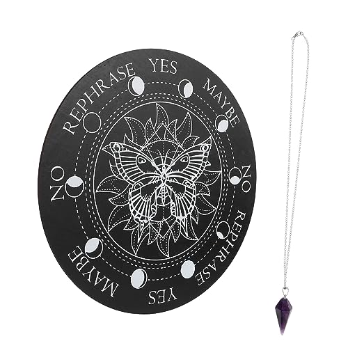 MUCKLILY 1 Satz Holz Geschnitzte Meditation Dekoration Teiliges Schwarzes Design für Spirituelle Wohnkultur Handgefertigte Holzplatte mit Einzigartigem für Meditation und Energiearbeit von MUCKLILY