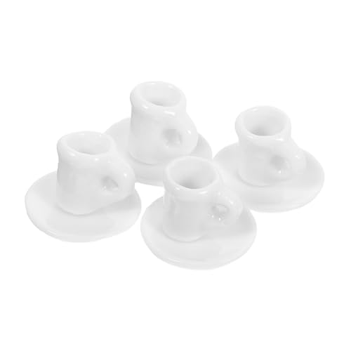 MUCKLILY 1 Satz Puppenhaus-Modell Miniatur-puppenhausbecher Küchenzubehör Für Puppenstuben Winzige Kaffeetassen Miniatur-milchteetassen Teetasse Mini-geschirrmodell Keramik Weiß von MUCKLILY