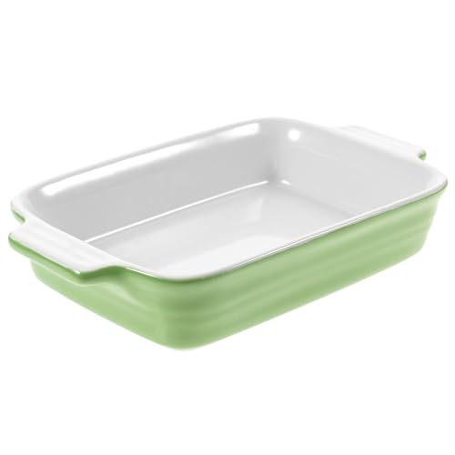 MUCKLILY 1 Stück Multifunktionales Backgeschirr Reisschüssel mit Doppelgriff für Ofen und Mikrowelle zum Backen und Servieren von Snacks und Desserts Zufällige Farbe von MUCKLILY