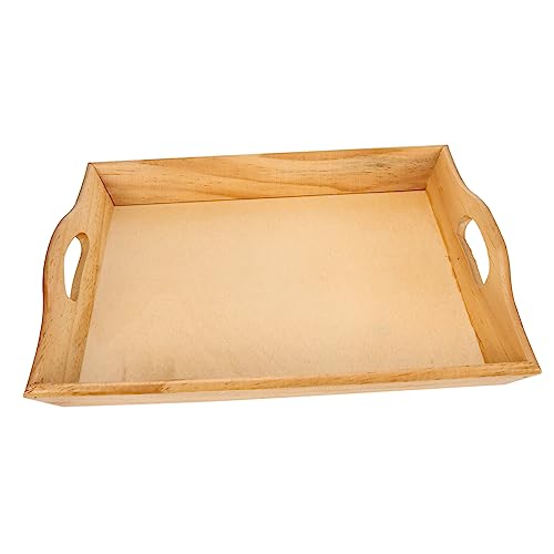 MUCKLILY 1 Stück Rechteckiger Holzservierteller Multifunktionales Tablett für Teeservice für Zuhause aus Hochwertigem Holz zu Jedem und Geschirr von MUCKLILY