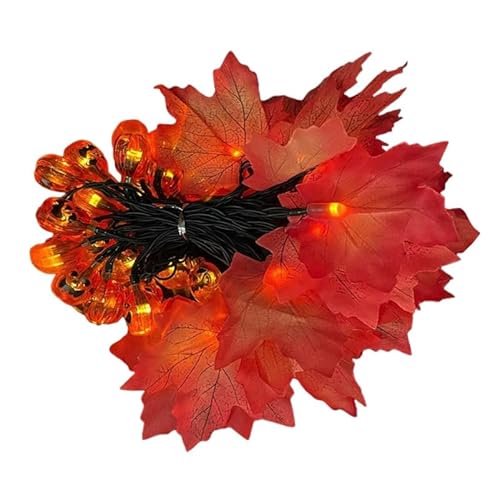 MUCKLILY 1 Stück Solarbetriebene Kürbis Lichterkette mit LED für Halloween Garten Dekoration Luminous Outdoor String Light für Festliche Anlässe für Innen und Außenbereiche von MUCKLILY