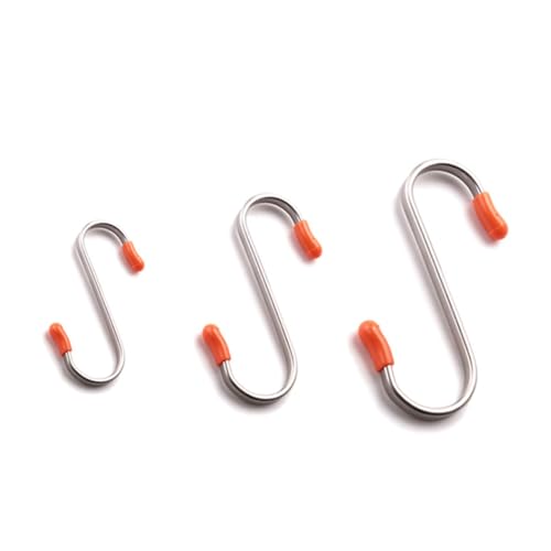 MUCKLILY 10 Stück Edelstahl S haken Flach Mittlere Multifunktionale Aufhänger Kratzfrei für Küche Bad Schlafzimmer Büro zum Organisieren von Töpfen Handtüchern Gardinen und Accessoires von MUCKLILY