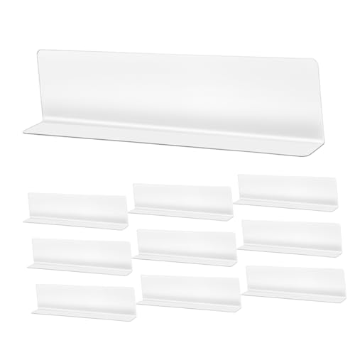 MUCKLILY 10 Stück Klassifizierung Baffel PVC -Regaltrennzeichen Regalteiler für den Einzelhandel Klare Regalorganisatoren L Form Organisator -Trenner Transparent von MUCKLILY
