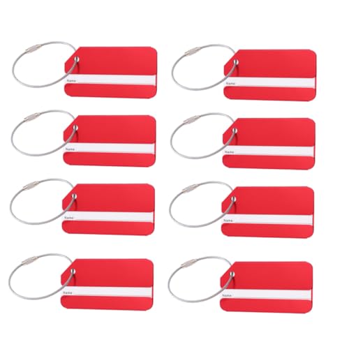 MUCKLILY 10 Stück Teiliges Aluminium Kofferanhänger in Rot Robuste Gepäckanhänger mit Namensschild für Flugreisen und Kreuzfahrten Praktische Reiseanhänger zur Einfachen MUCKLILY 10 Stück Teiliges Aluminium Kofferanhänger in Rot Robuste Gepäckanhänger mit Namensschild für Flugreisen und Kreuzfahrten Praktische Reiseanhänger zur Einfachen von MUCKLILY