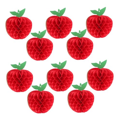 MUCKLILY 10 Stück Teiliges Apfel Honigwaben Papier Dekorationsset für Küchen und Partyaccessoires Einfache Montage für Festliche Anlässe Apfel Dekorationen für Kindergeburtstage und von MUCKLILY