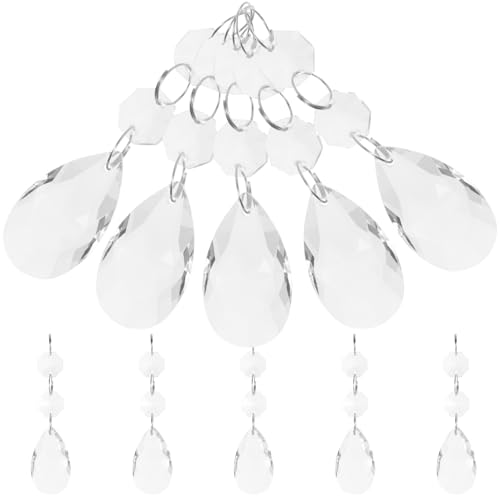 MUCKLILY 10 Stück Teiliges Kristallanhänger Kronleuchter Präzise Geschliffene Facettierte Kristalltropfen mit Perlen Dekorativ zum Aufhängen für Deckenleuchten Fenster Hochzeit Garten MUCKLILY 10 Stück Teiliges Kristallanhänger Kronleuchter Präzise Geschliffene Facettierte Kristalltropfen mit Perlen Dekorativ zum Aufhängen für Deckenleuchten Fenster Hochzeit Garten von MUCKLILY