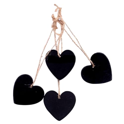 MUCKLILY 10 Stück Teiliges Mini Holz kreidetafel Herz Rundanhängern Kratzfest Leicht Hängbar Dekorative Tafel für Hochzeit Party Küche und DIY beschriftung von MUCKLILY