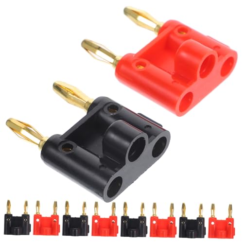 MUCKLILY 10 Stück Teiliges Vergoldete Bananenstecker Lautsprecherkabel Schraubbar Doppelstecker Audio Anschlussklemmen für Av Receiver Surround Sound Systeme MUCKLILY 10 Stück Teiliges Vergoldete Bananenstecker Lautsprecherkabel Schraubbar Doppelstecker Audio Anschlussklemmen für Av Receiver Surround Sound Systeme von MUCKLILY