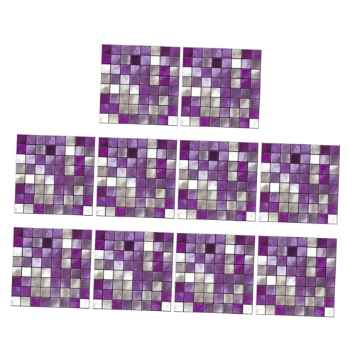 MUCKLILY 10 Stück Teiliges wasserdichte Fliesenaufkleber Selbstklebende Wandfliesen Badezimmer Muster Aufkleber PVC für Küche Bad Wohnraum Dekoration von MUCKLILY