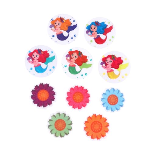 MUCKLILY 10 Stück rutschfeste Badewannenaufkleber Meerjungfrau und Blumen Design Selbstklebende Anti rutsch Sticker für Glatte Badoberflächen Sicherer Badespaß für Badezimmer von MUCKLILY