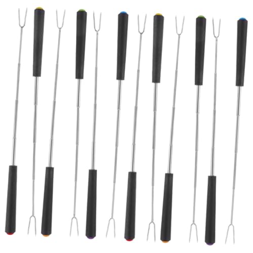 MUCKLILY 12 Stück Grillgabel Teleskopgabel ausziehbare Fondue-Sticks Dessertgabel Fonduegabel Fondue-Stäbchen, Fondue-Gabeln Kuchenbackautomat am Lagerfeuer Grillschwerter Abs von MUCKLILY
