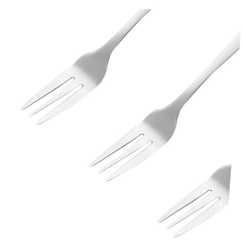 MUCKLILY 12 Stück Teiliges Edelstahl Obstgabel mit Langem Griff Stabile Rostfreie Dessertgabeln für Kuchen Früchte Beefsteak Leicht Langlebig Spülmaschinengeeignet für Picknick und Alltag von MUCKLILY