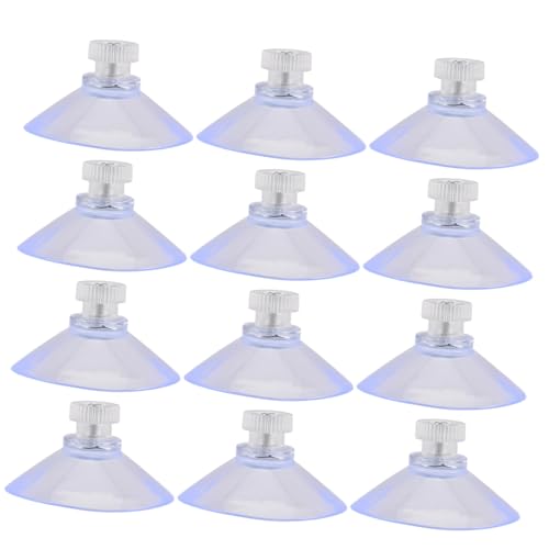 MUCKLILY 12 Stück Teiliges Transparente PVC Saugnapf halter mit Schraubgewinde und Rändelmutter Starke Saugnäpfe für Wand Bad Fenster Auto Robust Verstellbar und Rutschfest von MUCKLILY