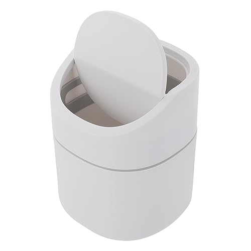 MUCKLILY 1Stück Mini Mülleimer mit Klappdeckel Haushalt Desktop Abfallbehälter Eleganter Organizer für Büro Bad und Schlafzimmer Kreatives Design Langlebig und Vielseitig von MUCKLILY