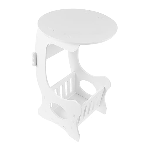 MUCKLILY Runder Beistelltisch Minimalistischer Nachttisch Klappbarer Kaffeetisch Für Schlafzimmer Und Wohnzimmer Eleganter Stauraum Einfache Montage Vielseitig Einsetzbar Weiß MUCKLILY Runder Beistelltisch Minimalistischer Nachttisch Klappbarer Kaffeetisch Für Schlafzimmer Und Wohnzimmer Eleganter Stauraum Einfache Montage Vielseitig Einsetzbar Weiß von MUCKLILY