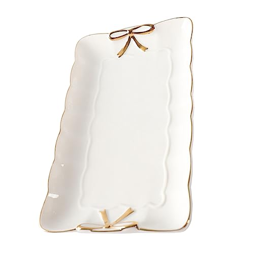 MUCKLILY Schmuckschale Aus Keramik Schmucktablett Mit Ablagefläche Organizer Für Schmuck Und Accessoires Ringhalter Und Schlüsselablage Für Schmuckplatte Geeignet Für Schminktisch Kommode u von MUCKLILY