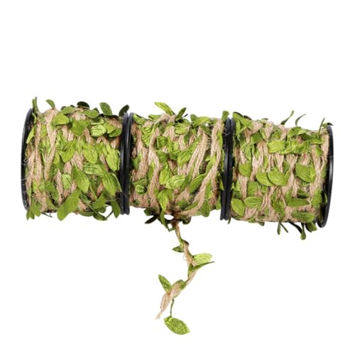MUCKLILY 2 Rollen DIY Künstliche Hanfseile mit Grünem Reißfest und Vielseitig für Wanddeko Blumenarrangements Geschenkverpackung und Bastelprojekte von MUCKLILY
