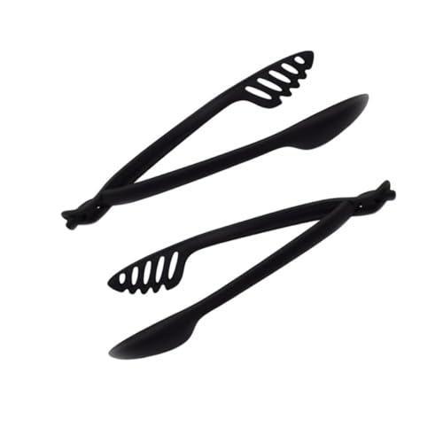 MUCKLILY 2 STÜCK Teiliges Lebensmittelechtes Nylon kochzangen Rutschfestem Griff Hitzebeständig Multifunktional für Grill Küche Buffet und Salat Platzsparend durch Praktische Verriegelung von MUCKLILY